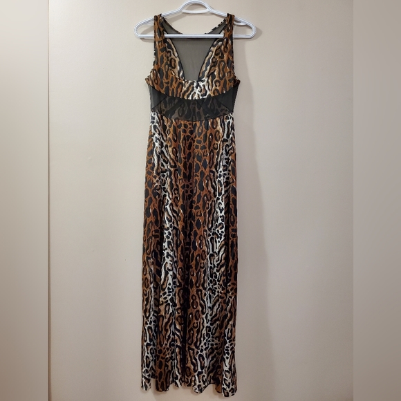 Vintage Linda Lingerie - Sexy sheer cutout panel leopard print negligee - Size S - Picture 6 of 7